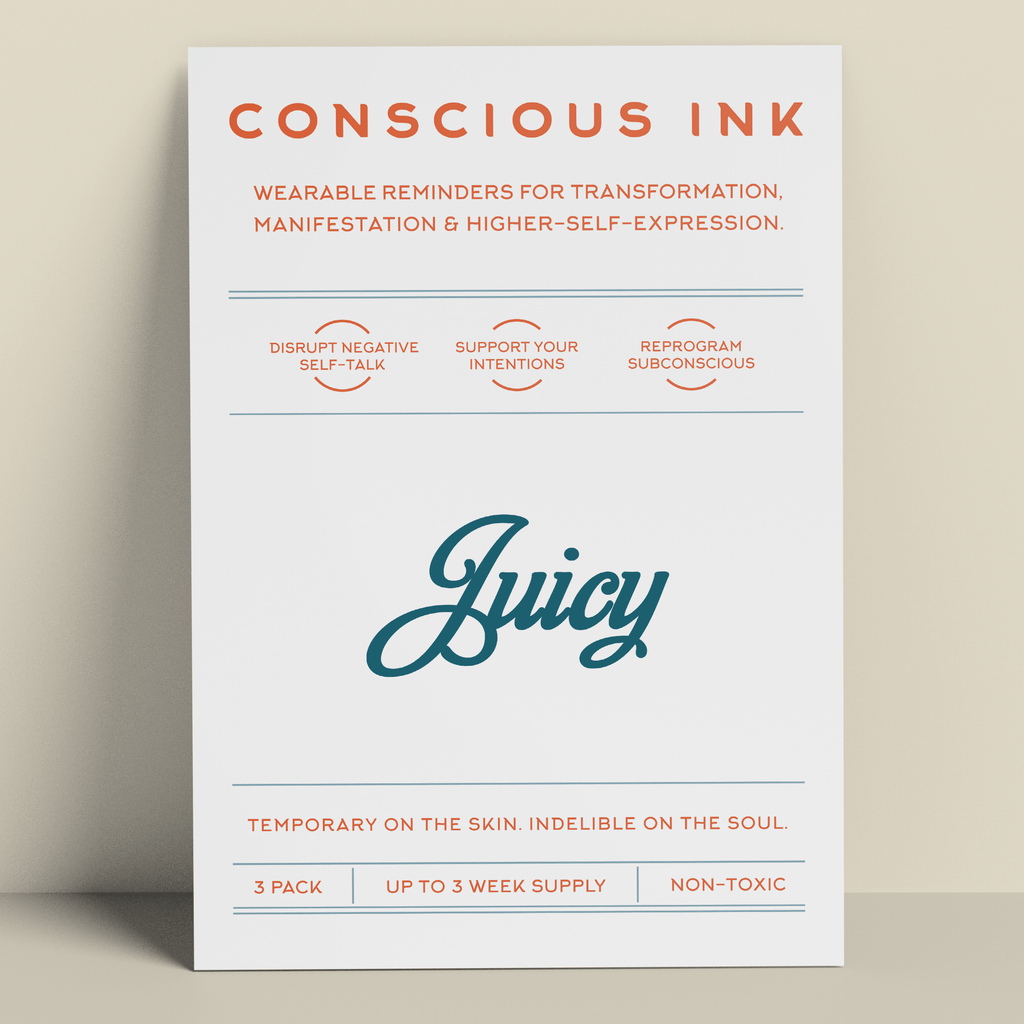 Juicy Manifestation Tattoo Temporary Tattoos Conscious Ink 