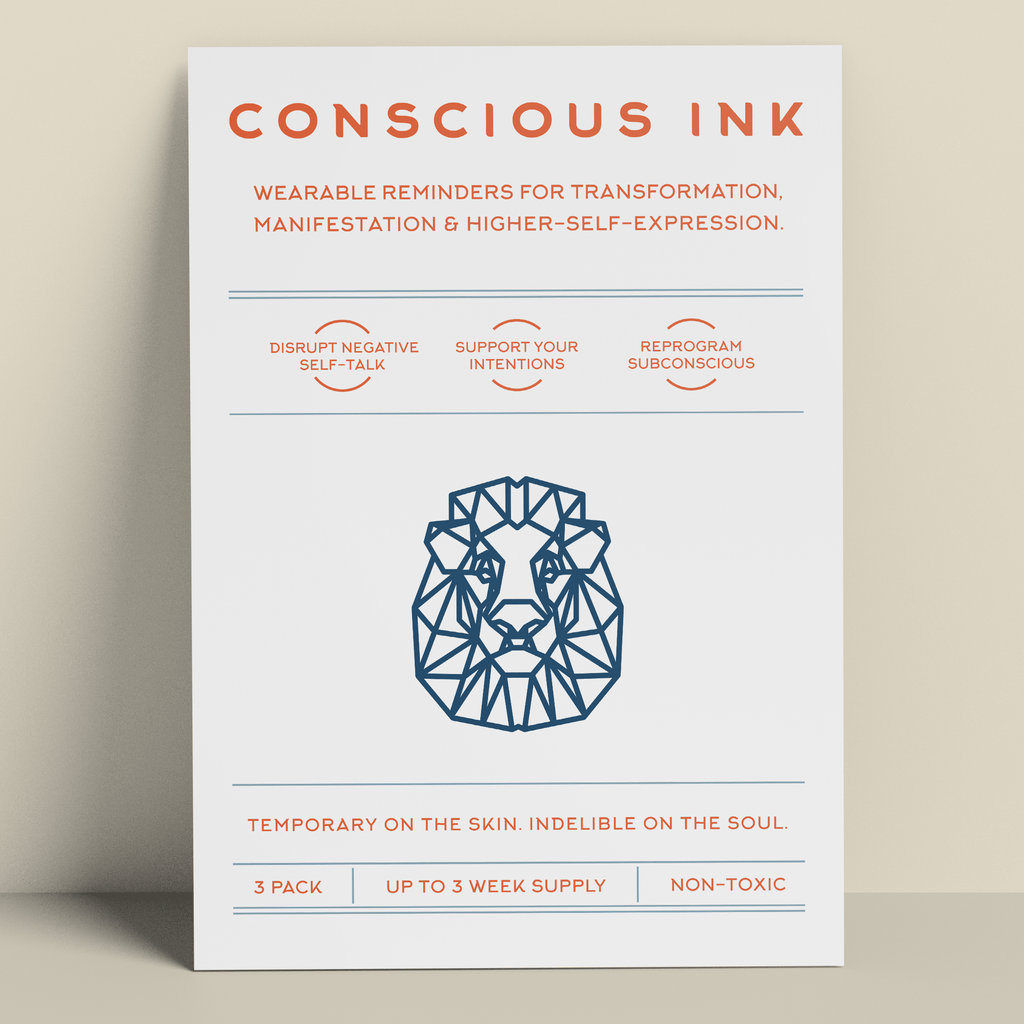 Lion Manifestation Tattoo Temporary Tattoos Conscious Ink 