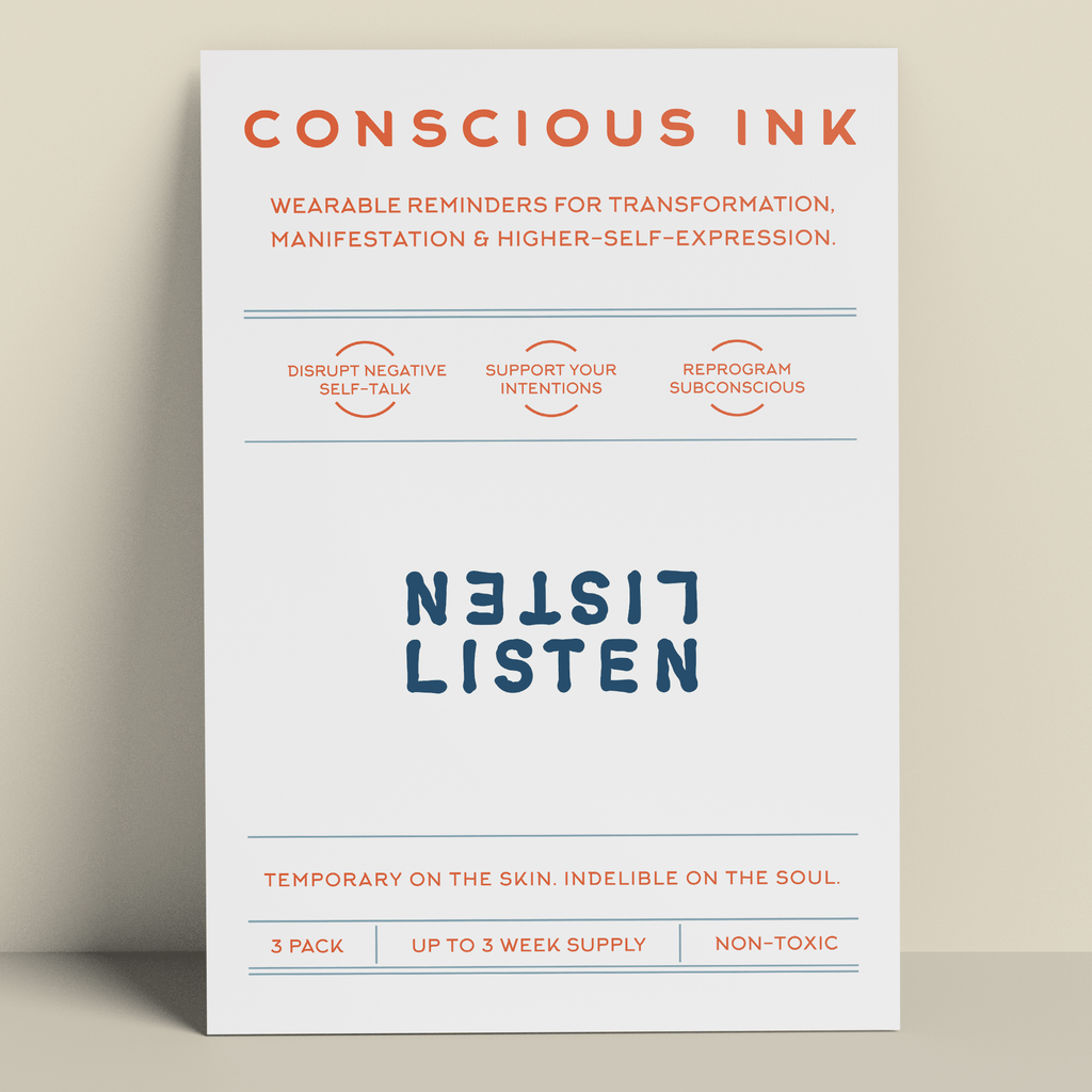 Listen Listen Manifestation Tattoo Temporary Tattoos Conscious Ink 