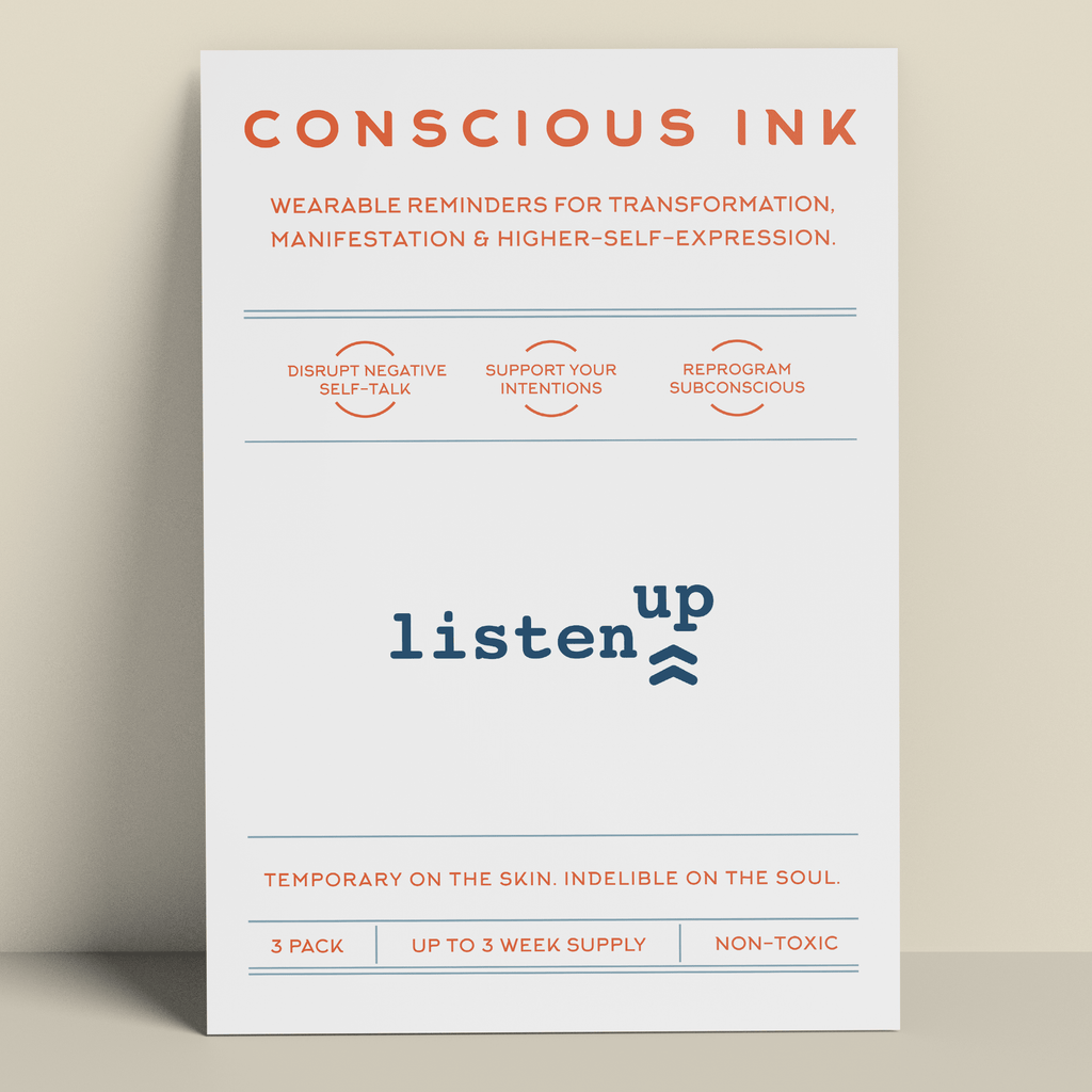 Listen Up Manifestation Tattoo Temporary Tattoos Conscious Ink 