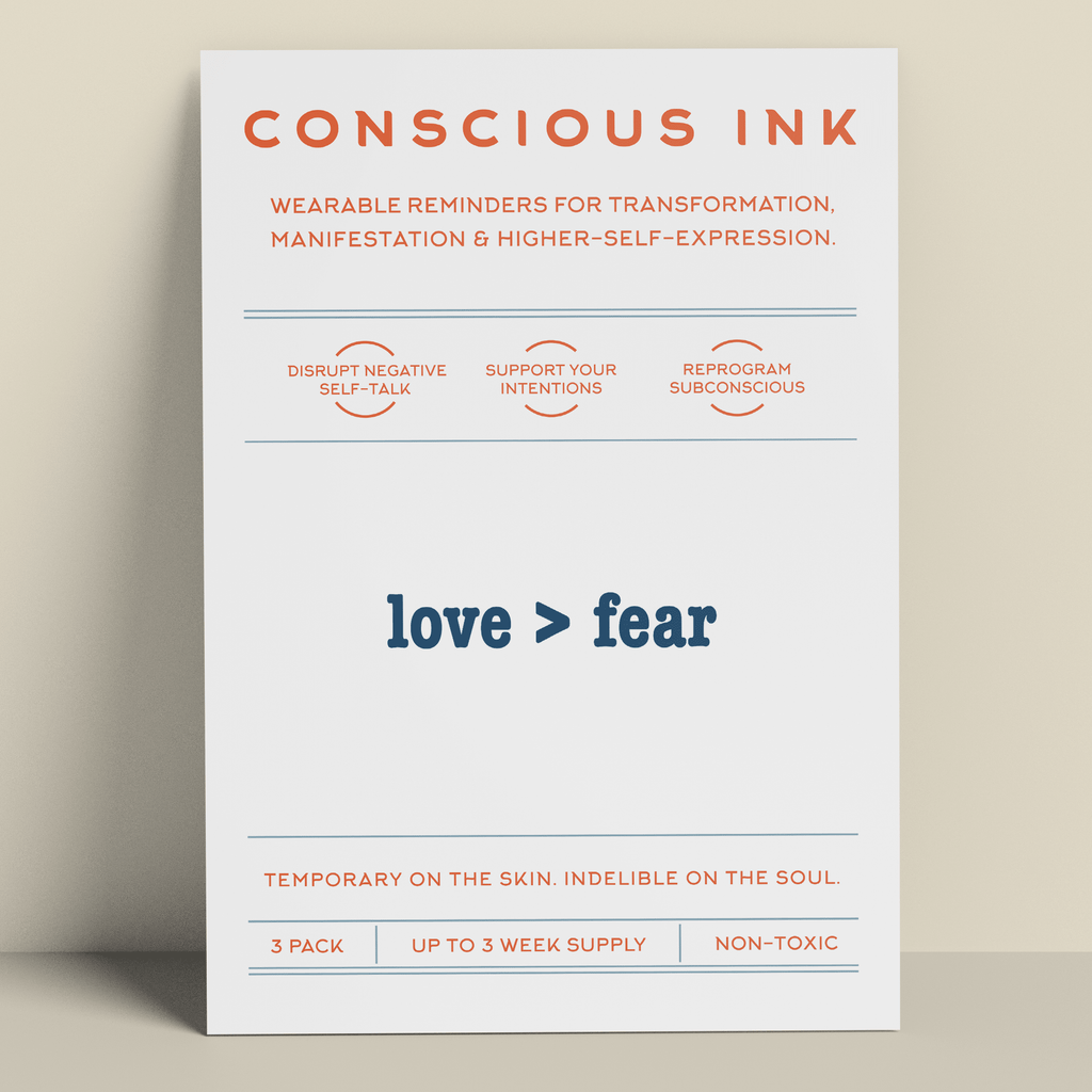 Love Is Greater Than Fear Manifestation Tattoo Temporary Tattoos Conscious Ink 