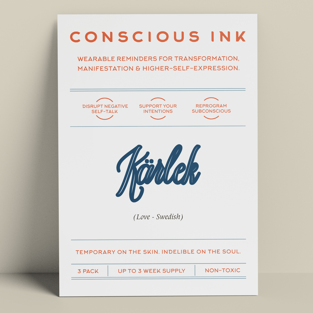 Love - Swedish Manifestation Tattoo Temporary Tattoos Conscious Ink 
