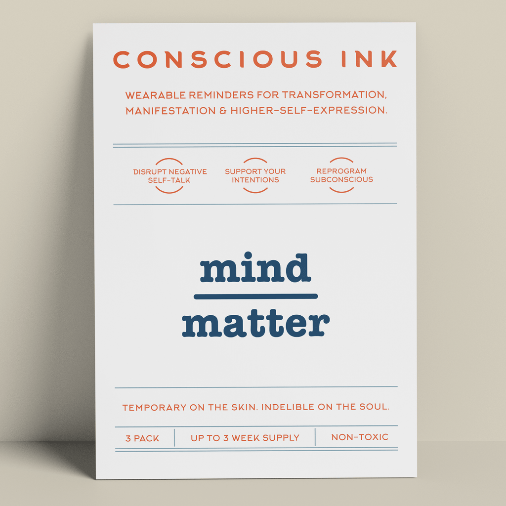 Mind Over Matter Manifestation Tattoo Temporary Tattoos Conscious Ink 