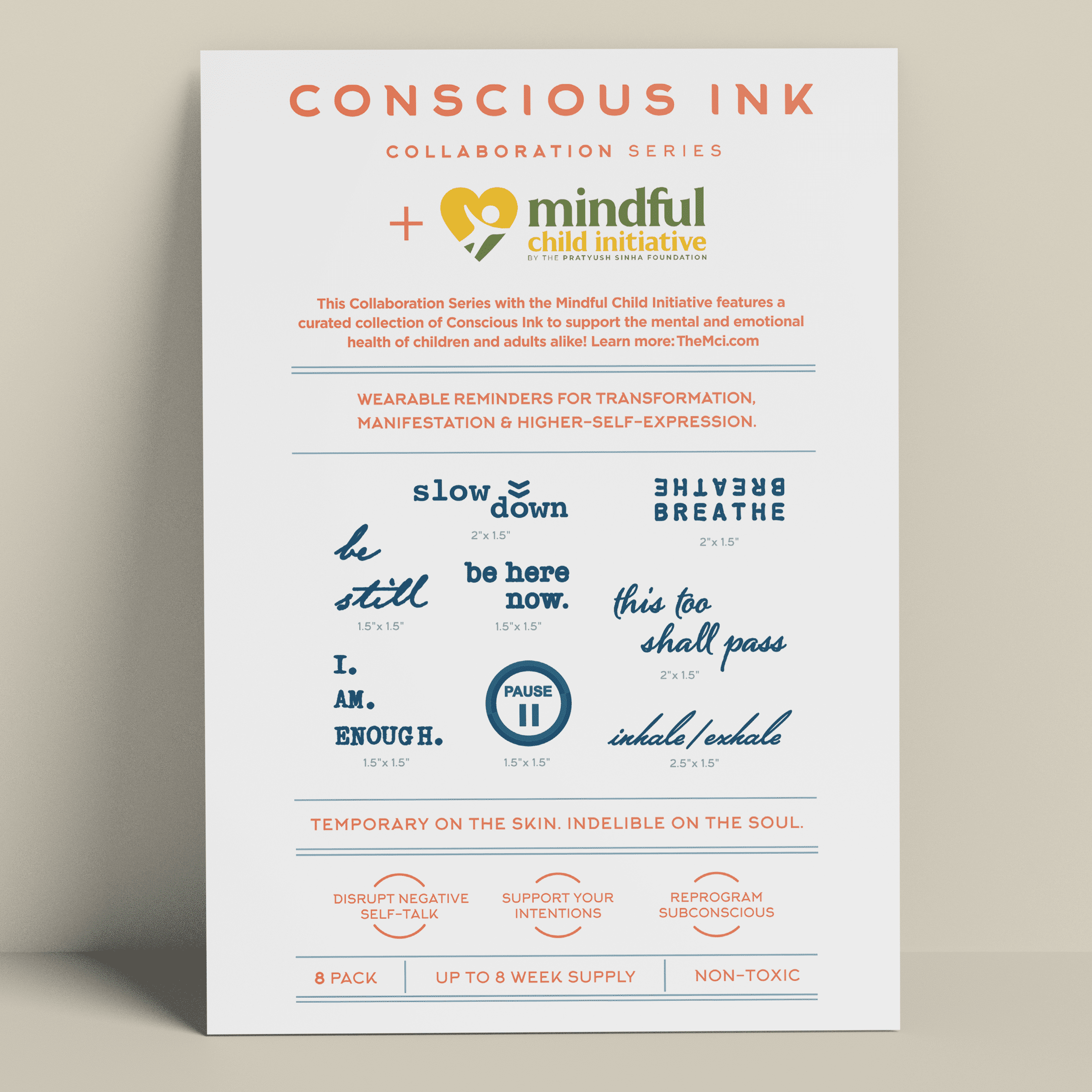 Conscious Ink Temporary Tattoo Kit