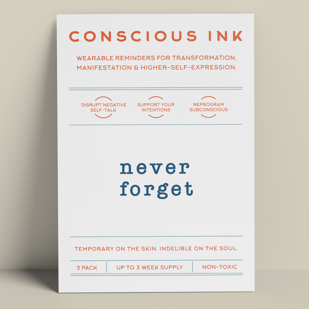 Never Forget Manifestation Tattoo Temporary Tattoos Conscious Ink 
