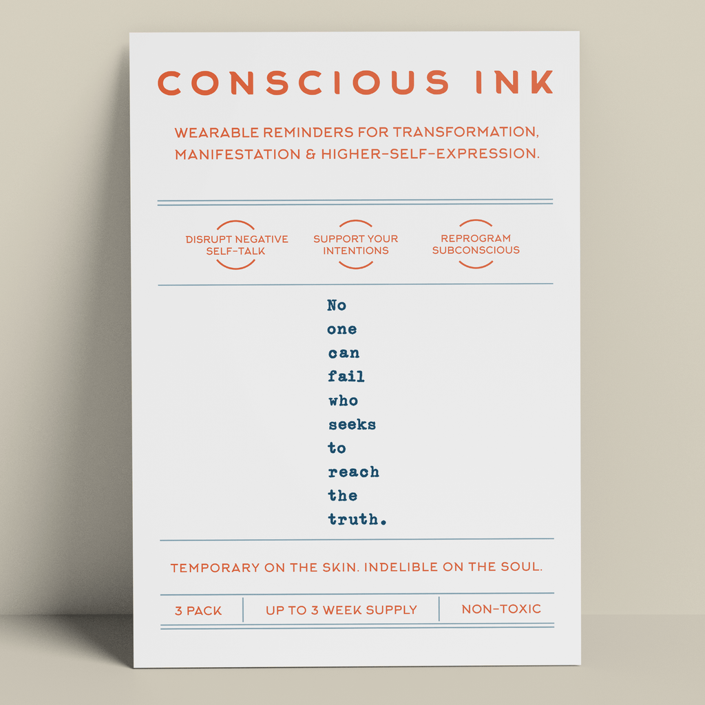 No One Can Fail Who Seeks To Reach The Truth. (ACIM) Temporary Tattoos Conscious Ink 