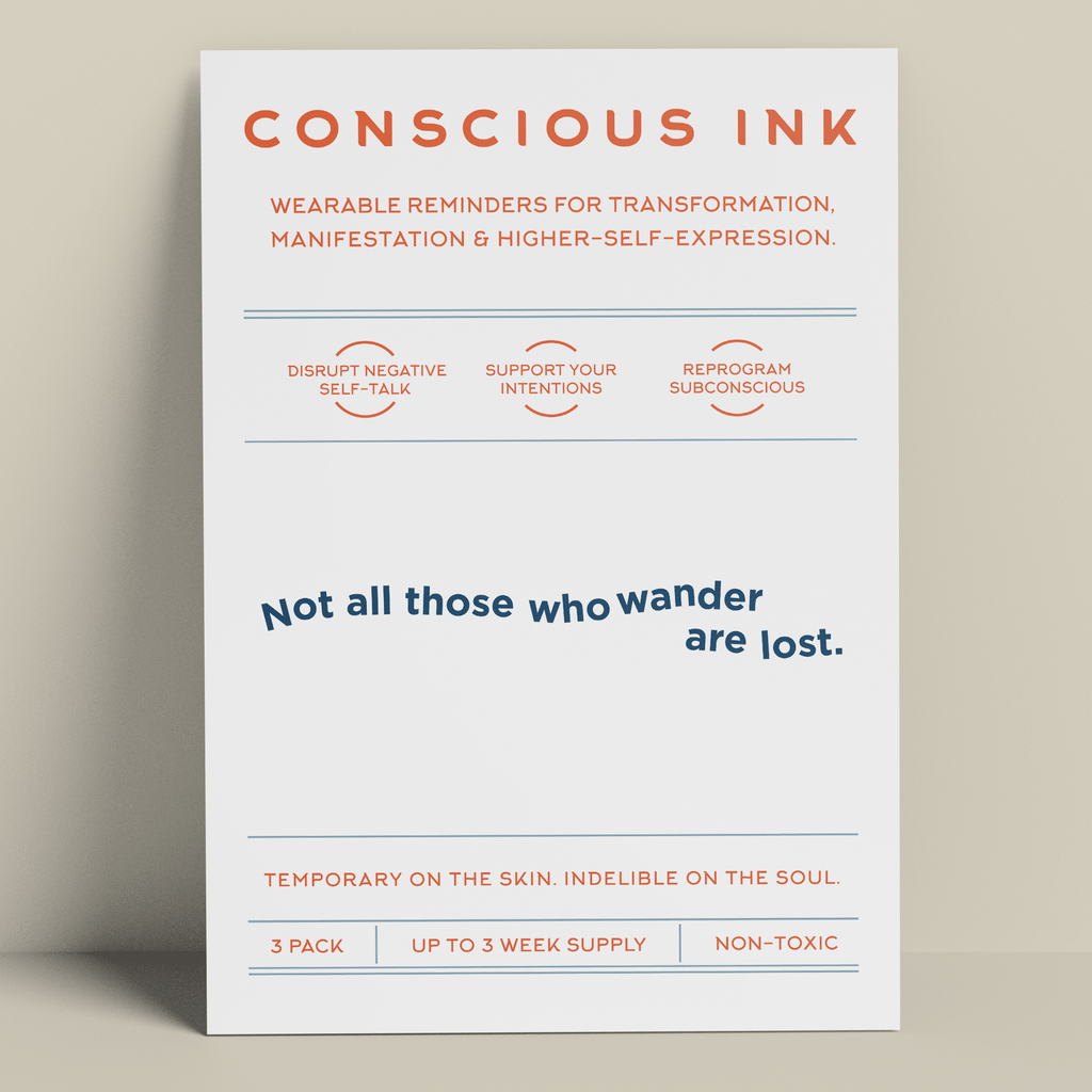 Not all those who wander are lost Manifestation Tattoo Temporary Tattoos Conscious Ink 
