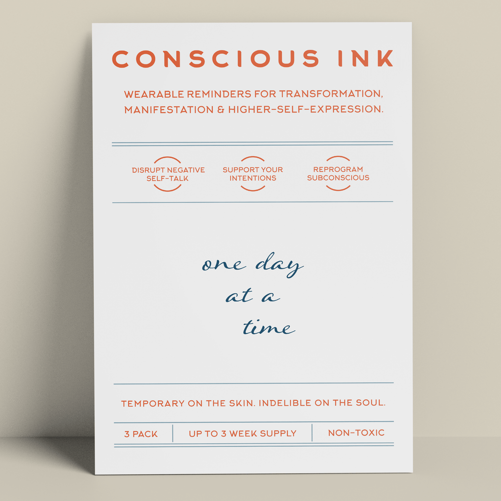 One Day At A Time Manifestation Tattoo Temporary Tattoos Conscious Ink 