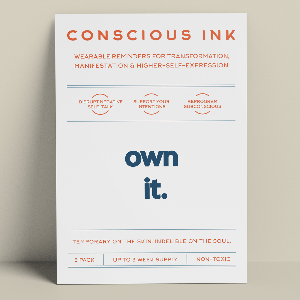 Own It Manifestation Tattoo Temporary Tattoos Conscious Ink 