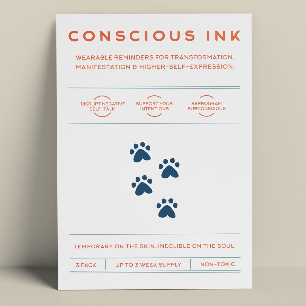 Paws Manifestation Tattoo Temporary Tattoos Conscious Ink 