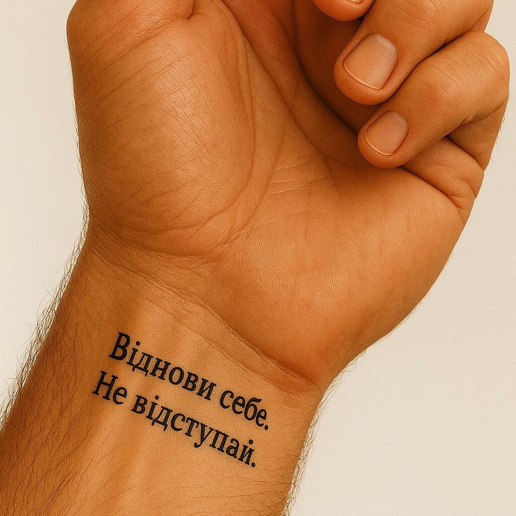 Rebuild Yourself. No Retreat. Віднови себе. Не відступай. (Supporting Mental Health For Ukrainians) 20% Goes To IMHC Temporary Tattoos Conscious Ink 