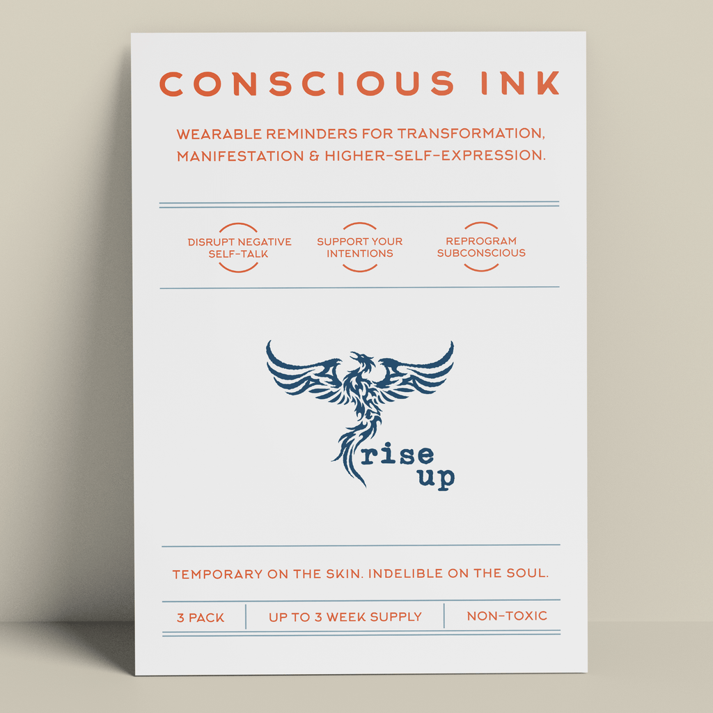 Rise Up Phoenix Manifestation Tattoo Temporary Tattoos Conscious Ink 