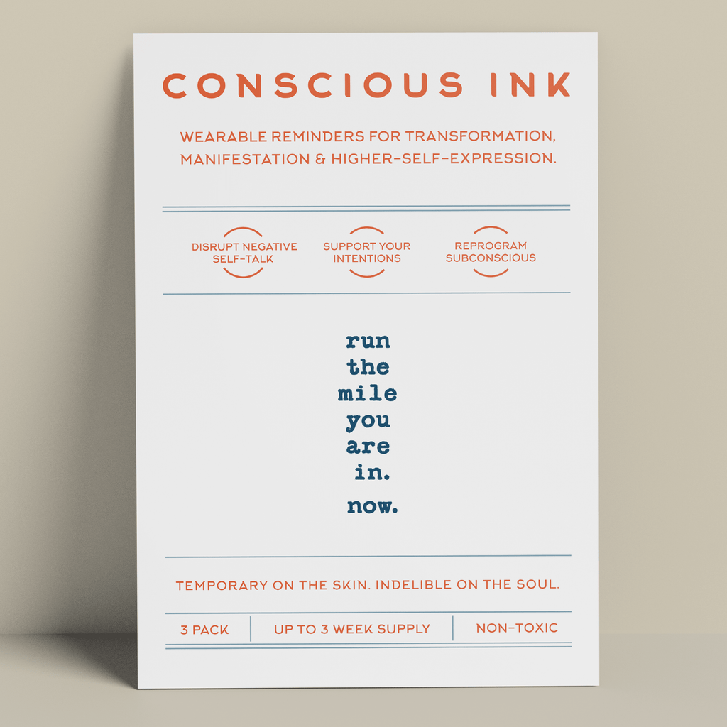 Run The Mile You Are In Now Manifestation Tattoo Temporary Tattoos Conscious Ink 