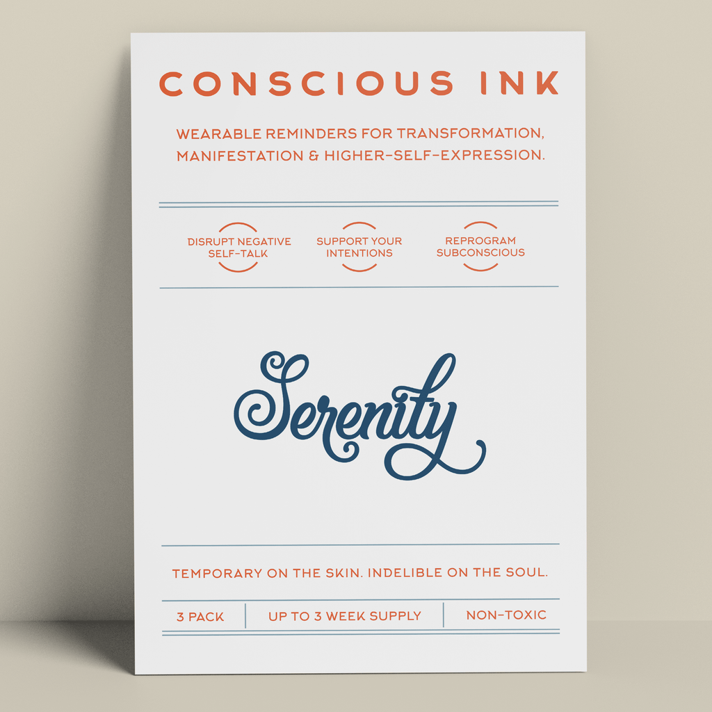 Serenity Manifestation Tattoo Temporary Tattoos Conscious Ink 