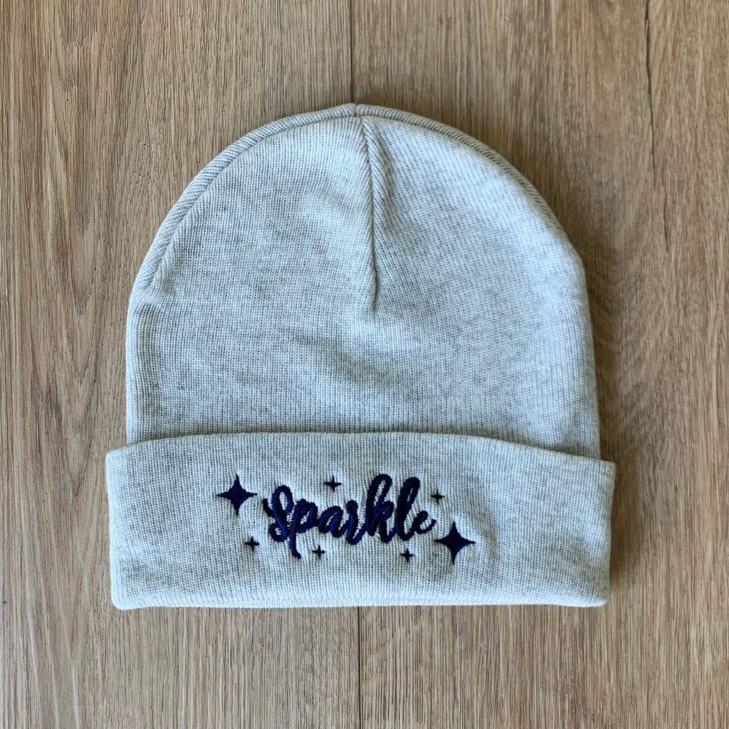 Sparkle Manifestation Beanie (Wht Heather) Apparel & Accessories Conscious Ink 