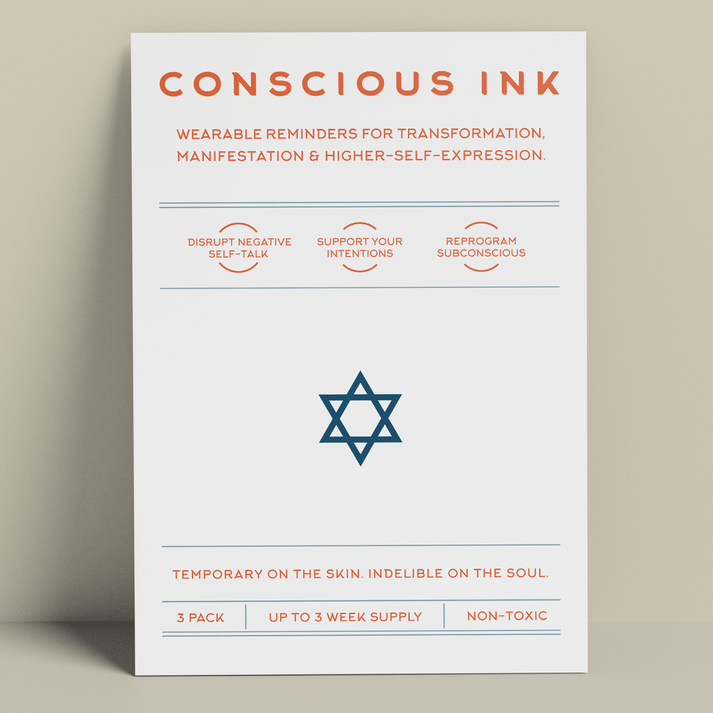 Star of David Manifestation Tattoo Temporary Tattoos Conscious Ink 