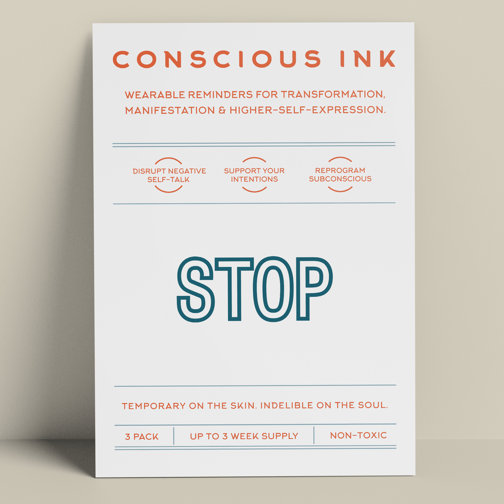 STOP Manifestation Tattoo Temporary Tattoos Conscious Ink 