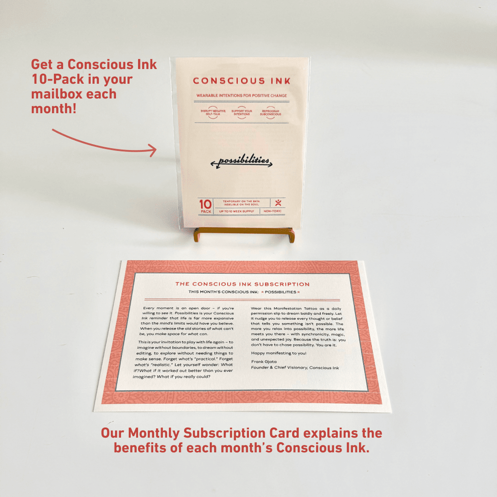 The Conscious Ink Subscription Temporary Tattoos Pack Conscious Ink 