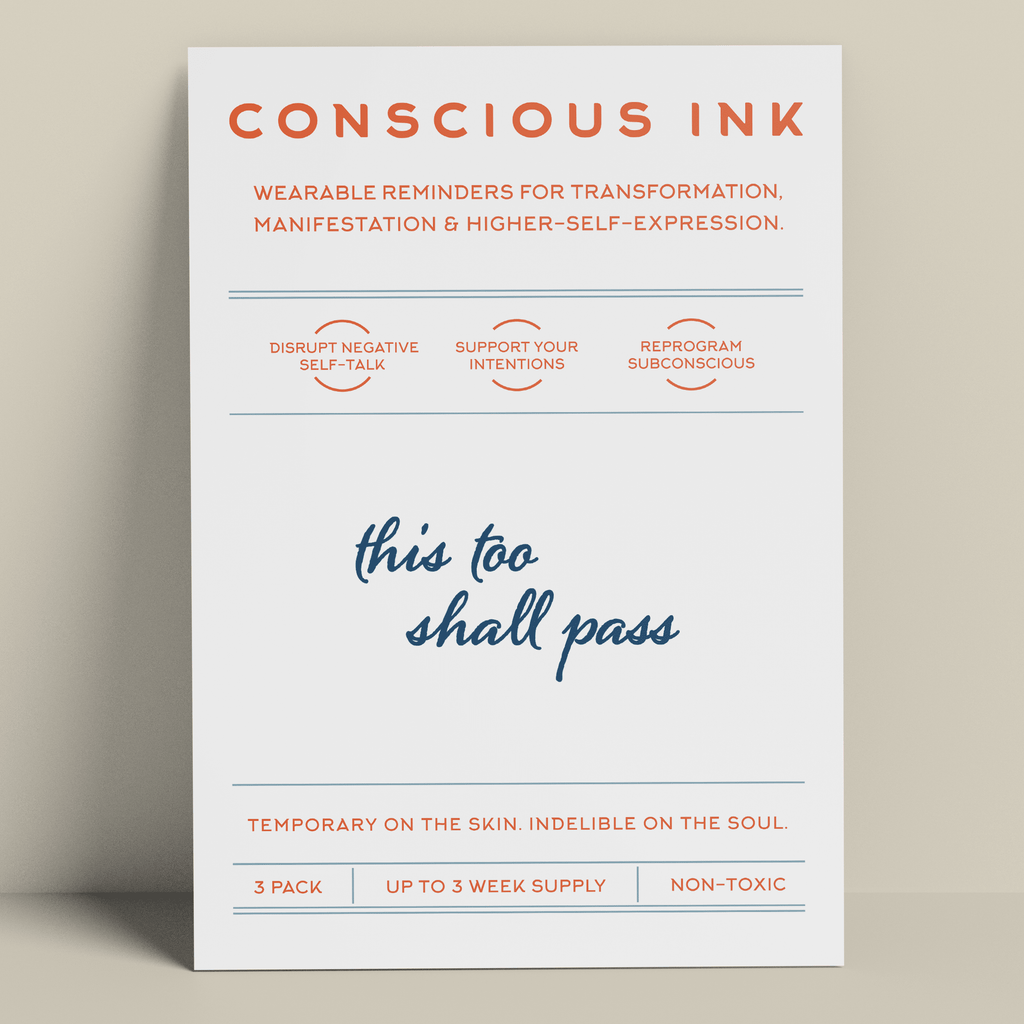 This Too Shall Pass (small) Manifestation Tattoo Temporary Tattoos Conscious Ink 