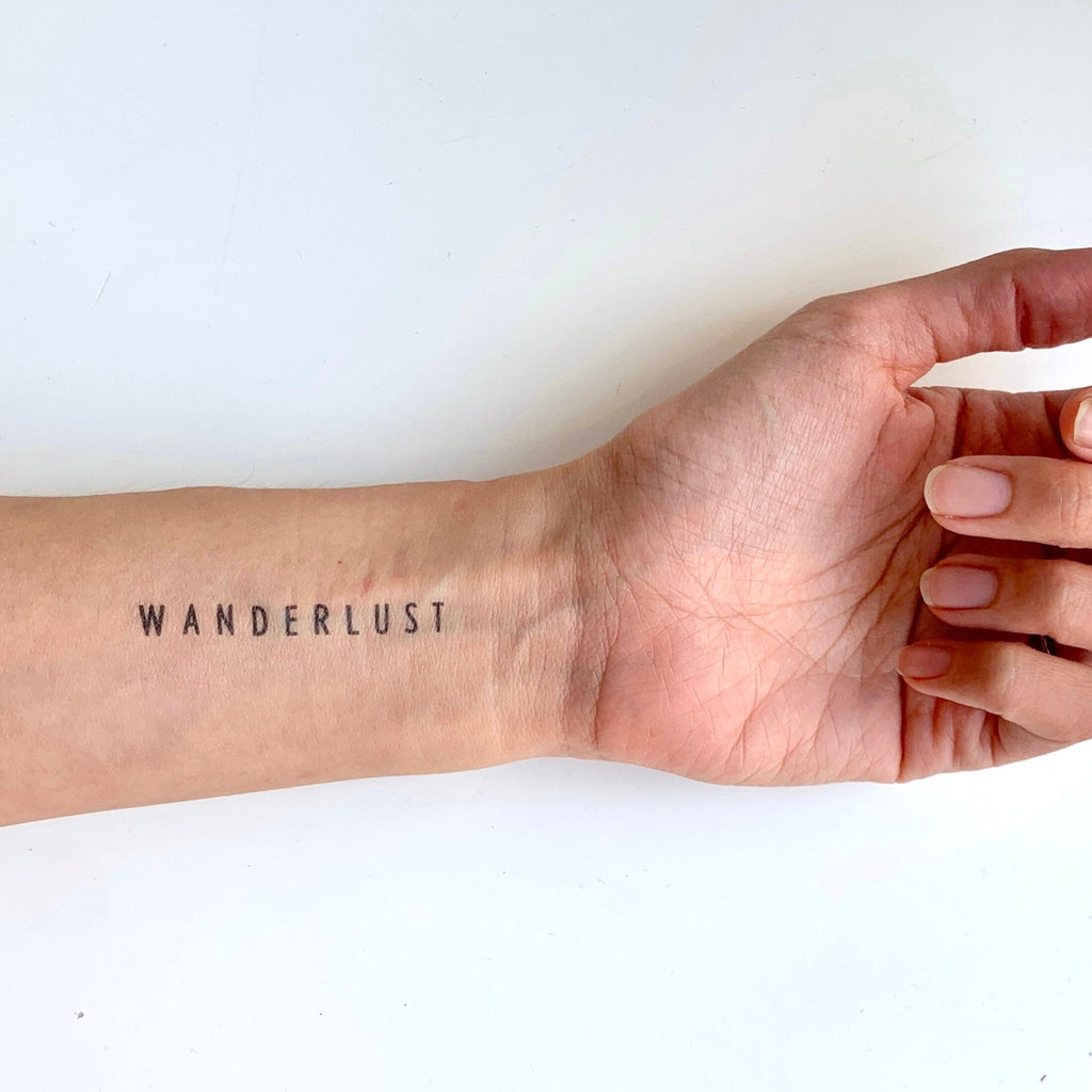 WANDERLUST Manifestation Tattoo Temporary Tattoos Conscious Ink 