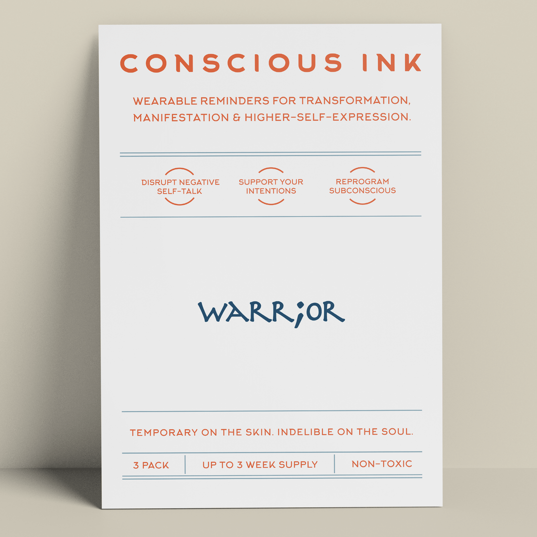 Warr;or temporary tattoo, with a semicolon set inside the word