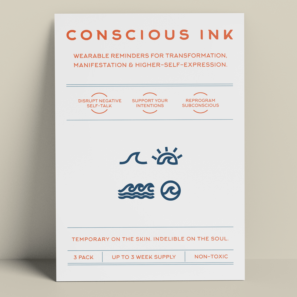 Waves Manifestation Tattoo Temporary Tattoos Conscious Ink 