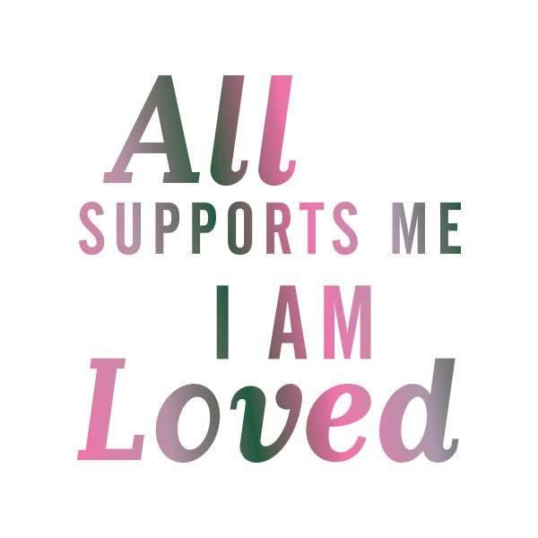 All SUPPORTS ME I AM LOVED Manifestation Temporary Tattoo (ANTIDOTE FOR: BACK ISSUES: COLOR: PINK/LAVENDER/GREEN WEAVED) Temporary Tattoos Conscious Ink