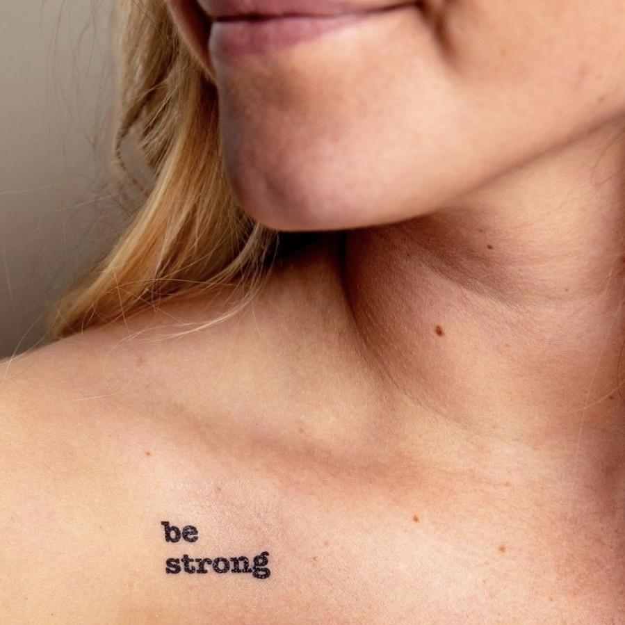 be strong Manifestation Tattoo Temporary Tattoos Conscious Ink