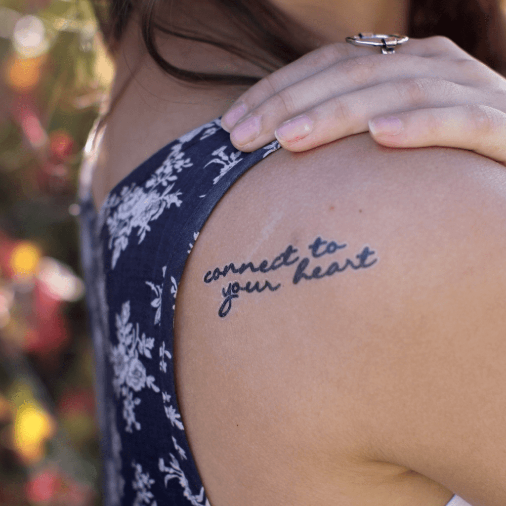 Connect To Your Heart Manifestation Tattoo Temporary Tattoos Conscious Ink