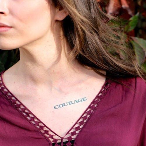 Courage Manifestation Tattoo Temporary Tattoos Conscious Ink