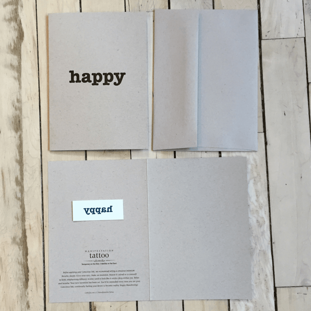 Happy Manifestation Tattoo Greeting Card Temporary Tattoos Greeting Card Conscious Ink