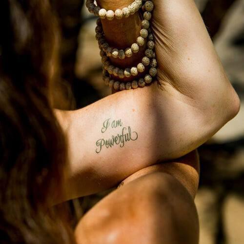I Am Powerful temporary tattoo
