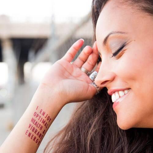 I Enjoy Optimal Health and Vibrant Energy Manifestation Tattoo Temporary Tattoos Conscious Ink