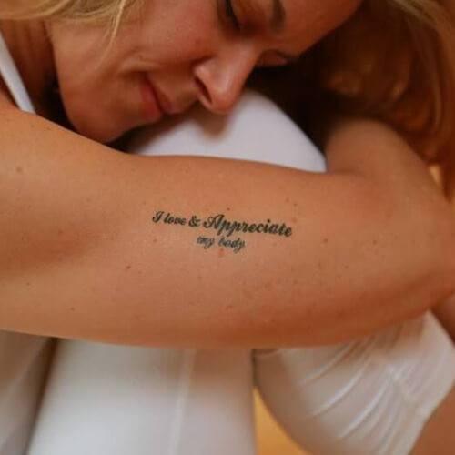 Love and Appreciate My Body Temporary Tattoo - Love and Appreciate My Body  Manifestation Tattoo – Conscious Ink