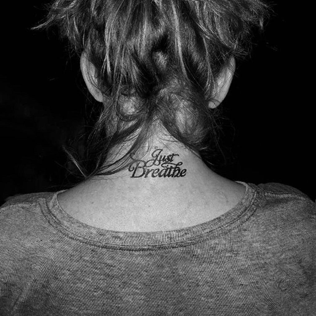 Just Breathe Manifestation Tattoo Temporary Tattoos Conscious Ink