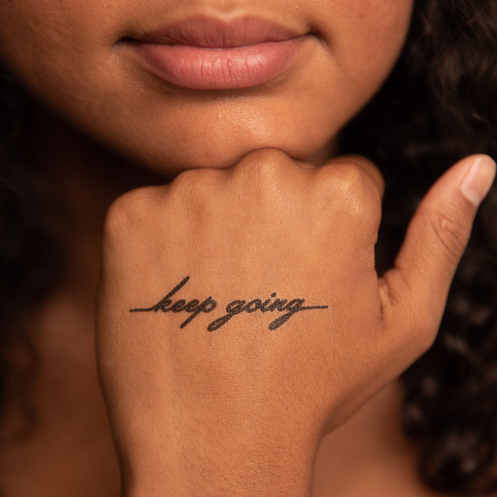 Keep Going Manifestation Tattoo Temporary Tattoos Conscious Ink