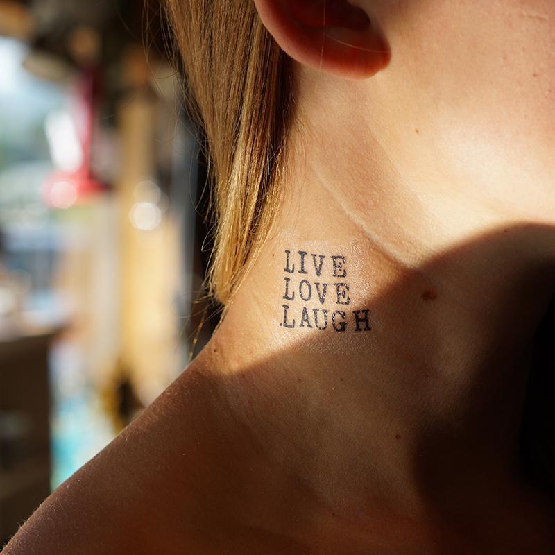 Live Love Laugh (simple) Manifestation Tattoo Temporary Tattoos Conscious Ink
