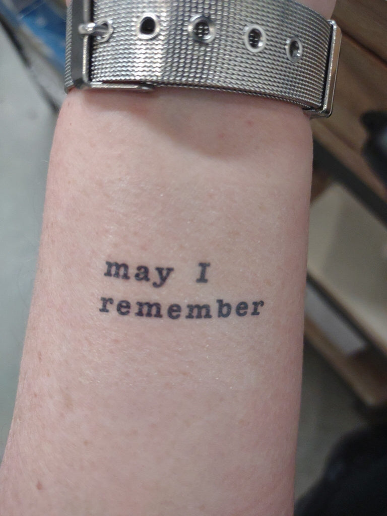 May I Remember Manifestation Tattoo Temporary Tattoos Conscious Ink