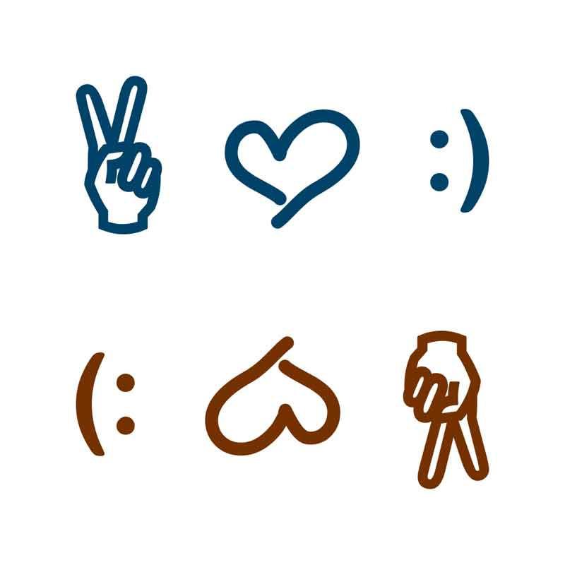 Peace, Love, Happiness - Icons Manifestation Tattoo Temporary Tattoos Conscious Ink