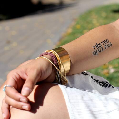 This Too Shall Pass Manifestation Tattoo Temporary Tattoos Conscious Ink