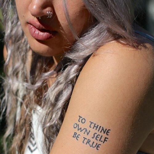To thine own self be true Manifestation Tattoo Temporary Tattoos Conscious Ink