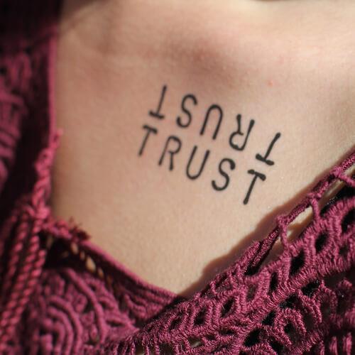 TRUST TRUST Manifestation Tattoo Temporary Tattoos Conscious Ink