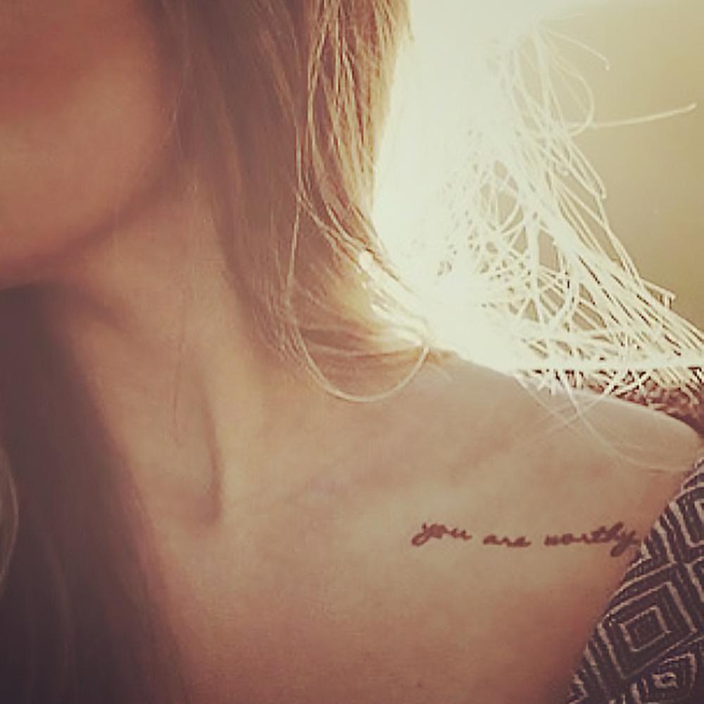 You Are Worthy temporary tattoo