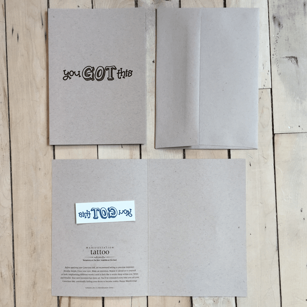 You Got This Manifestation Tattoo Greeting Card Temporary Tattoos Greeting Card Conscious Ink